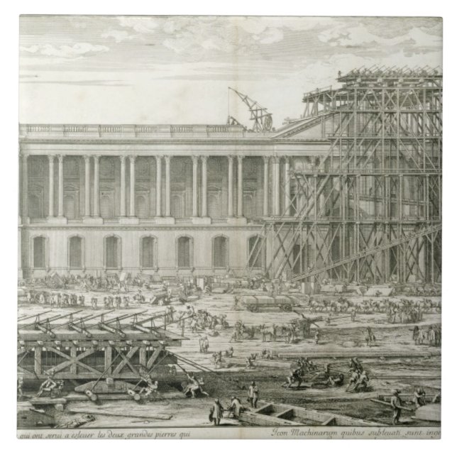 Azulejo Edificio de la entrada principal del Louvre, París (Frente)