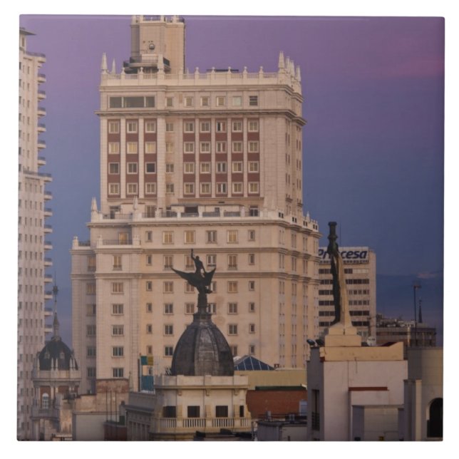 Azulejo Edificios a lo largo de Gran Vía y Edificio España (Frente)