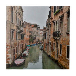 Azulejo Edificios a lo largo de los canales de Venecia