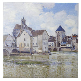 Azulejo Edificios de Alfred Sisley y puentes con agua