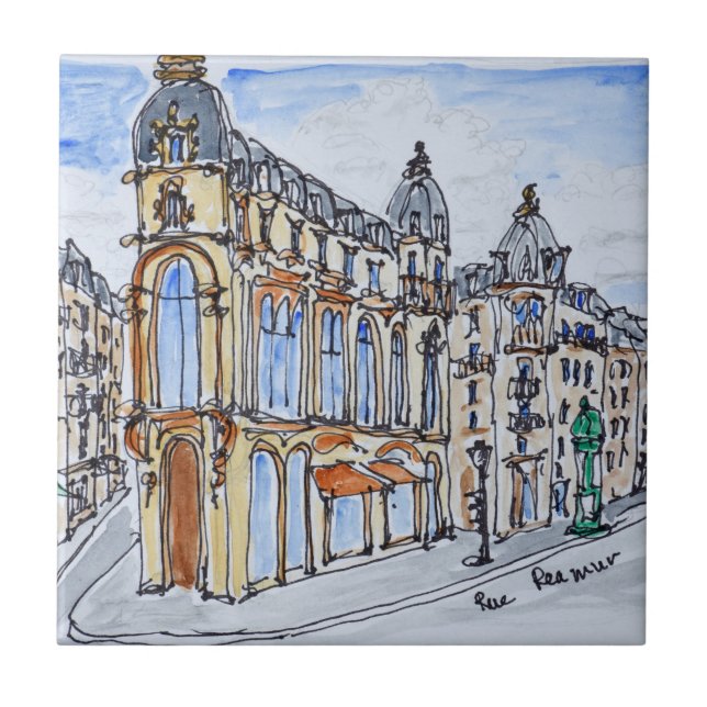 Azulejo Edificios en la calle Reaumur, París, Francia (Frente)