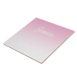 Azulejo (Editable) Light Pink Color Ombre & Your Text
