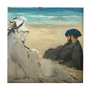 Azulejo Edouard Manet - En la playa