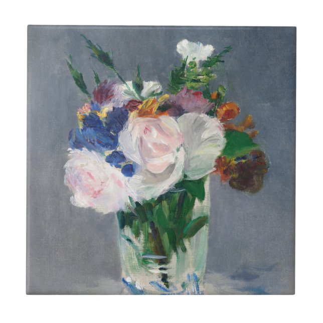 Azulejo Edouard Manet - Flores en un jarrón de cristal (Frente)