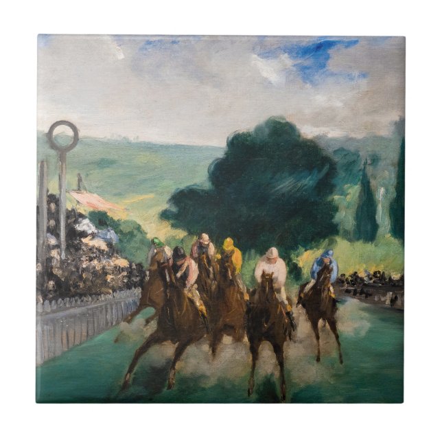 Azulejo Edouard Manet - Las carreras en Longchamp (Frente)