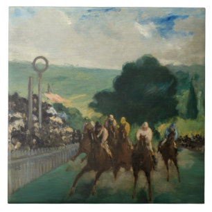 Azulejo Edouard Manet - Las carreras en Longchamp