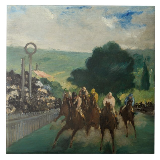 Azulejo Edouard Manet - Las carreras en Longchamp (Frente)