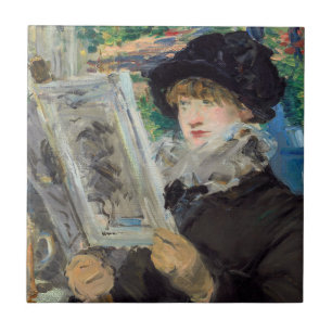 Azulejo Edouard Manet - Mujer leyendo