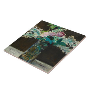 Azulejo Edouard Manet Vase de Lilacs y Rosas Blancos