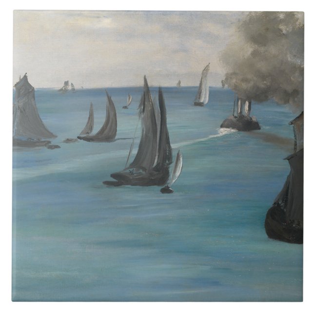 Azulejo Edouard Manet - Vistas al mar, clima tranquilo (Frente)