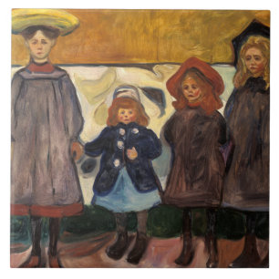 Azulejo Edvard Munch - Cuatro Chicas en Asgardstrand
