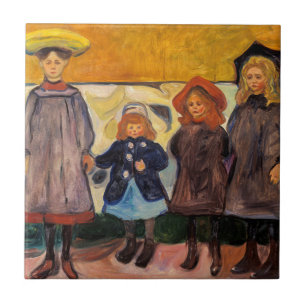 Azulejo Edvard Munch - Cuatro Chicas en Asgardstrand