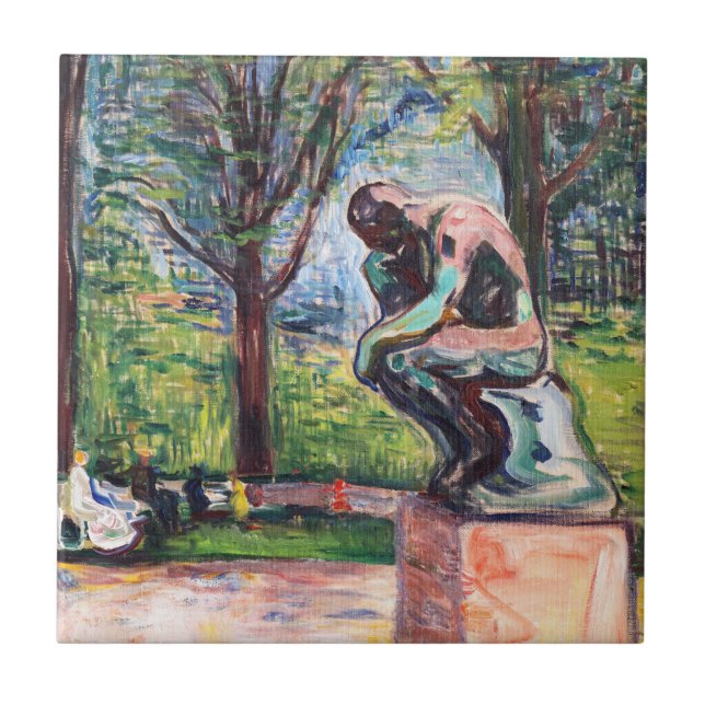 Azulejo Edvard Munch - El pensador de Rodin (Frente)