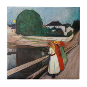 Azulejo Edvard Munch - Los Chicas en el puente