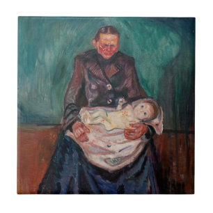 Azulejo Edvard Munch - Mujer con un hijo enfermo, herencia