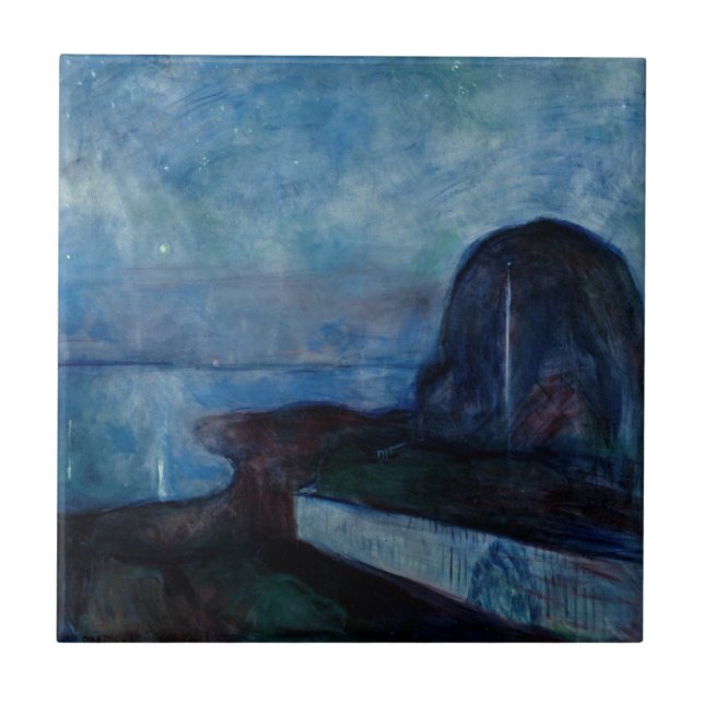Azulejo Edvard Munch - Noche Starry 1893 (Frente)