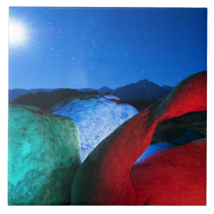 Azulejo EE. UU., California, Alabama Hills, Foto nocturna 
