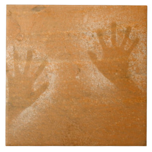 Azulejo EE. UU., Utah, Huellas de mano pictográficas en ar