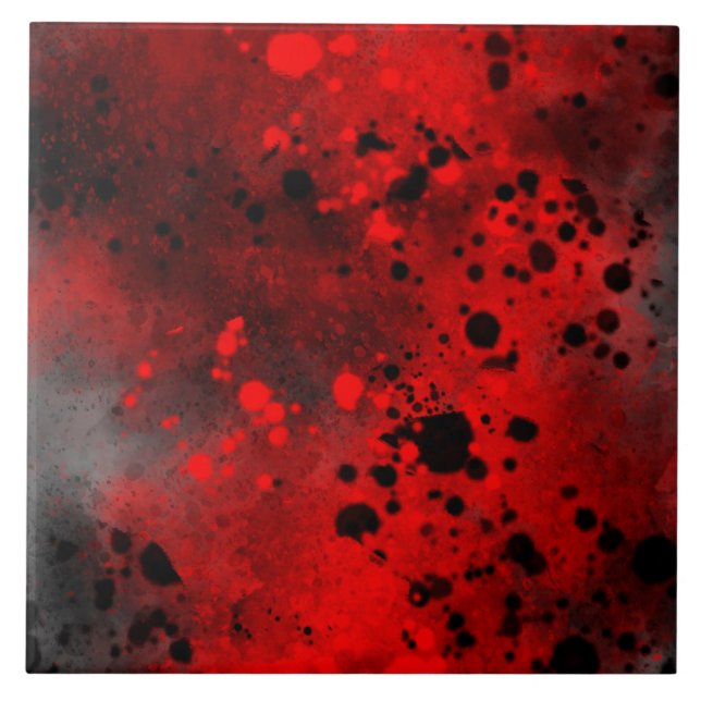 Azulejo efecto de salpicadura de pintura roja retro (Frente)