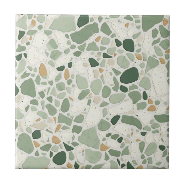 Azulejo Efecto Sage Green Terrazzo (Frente)
