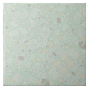 Azulejo Efecto terrazo sencillo verde claro pastel