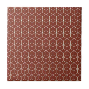 Azulejo Efectos 3D Impresionantes: Cubos Blancos sobre Roj