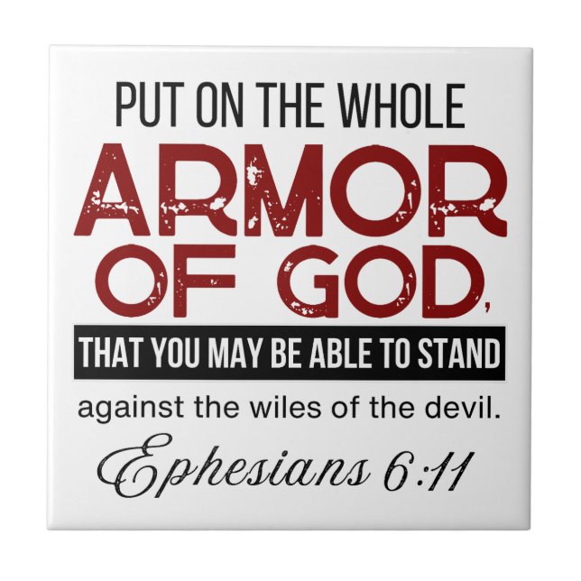 Azulejo Efesios 6:11 Pon toda la armadura de Dios (Frente)