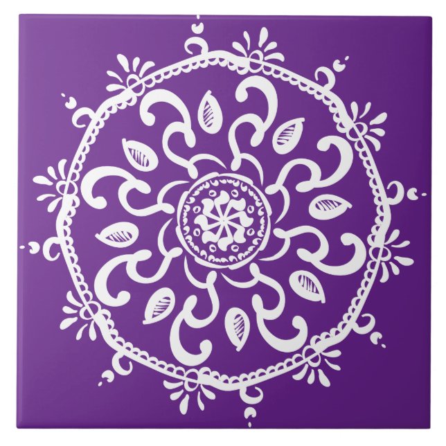 Azulejo Eggplant Mandala (Frente)