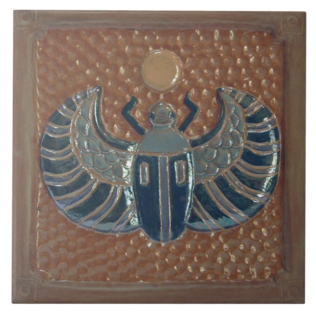 Azulejo Egipcio de Escarabajo Alado (Frente)