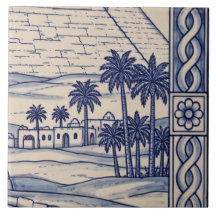 Azulejo Egipcio Mural Baldosa 4 de 6 Medio Derecha
