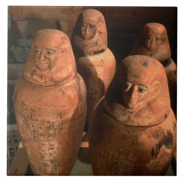 Azulejo Egipto, 26° tarros canópicos encontrados en Abu (Frente)