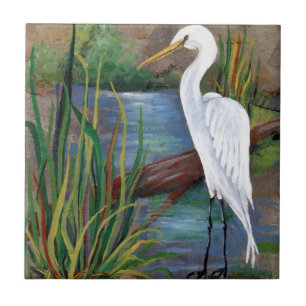 Azulejo Egret en el pantano