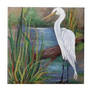 Azulejo Egret en el pantano