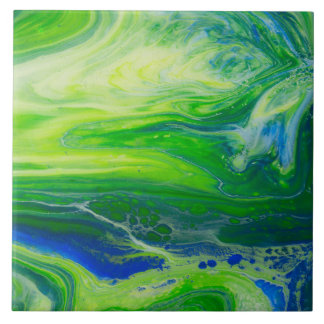 Azulejo El acrílico del paisaje marino del verde azul