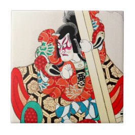 Azulejo El actor guerrero kabuki samurai de Guay