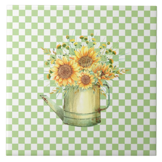 Azulejo El agua del jardín puede ser girasol (Frente)