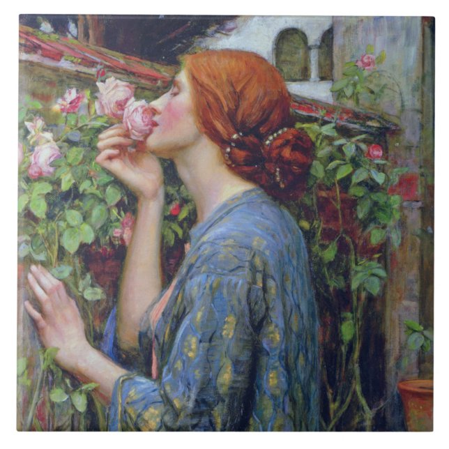 Azulejo El alma del Rosa, John William Waterhouse (Frente)