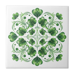 Azulejo El amante verde celta irlandés deja el Ilustracion