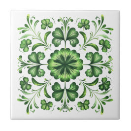 Azulejo El amante verde irlandés deja el Ilustracion