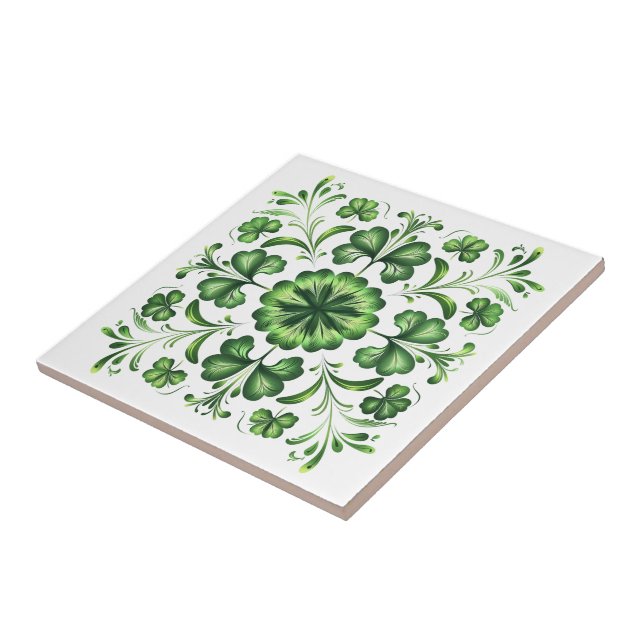 Azulejo El amante verde irlandés deja el Ilustracion (Lado)