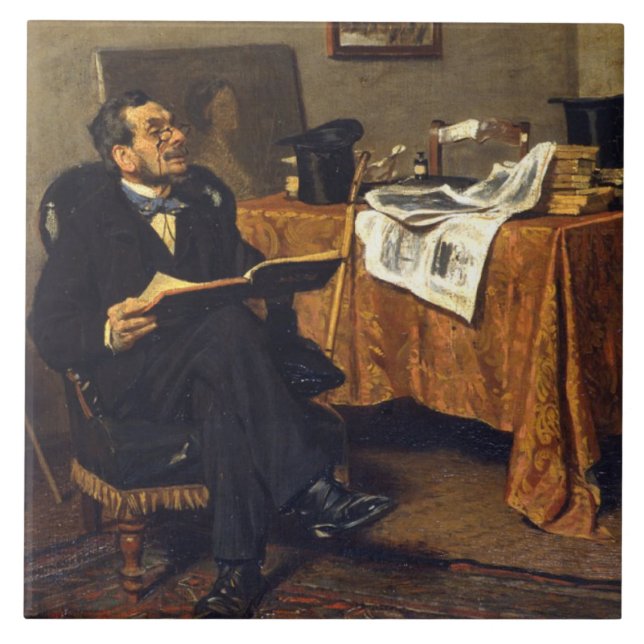 Azulejo El amor culto por el arte (de Giovanni Boldini) (Frente)