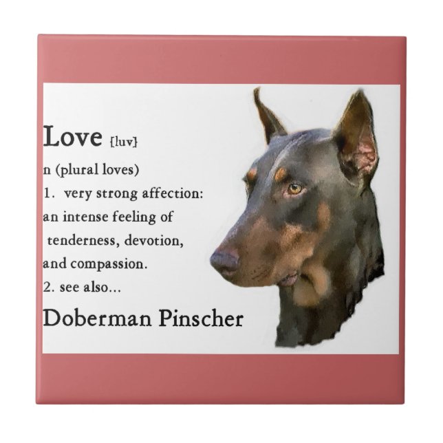 Azulejo El Amor De Arte Doberman Pinscher Es... (Frente)