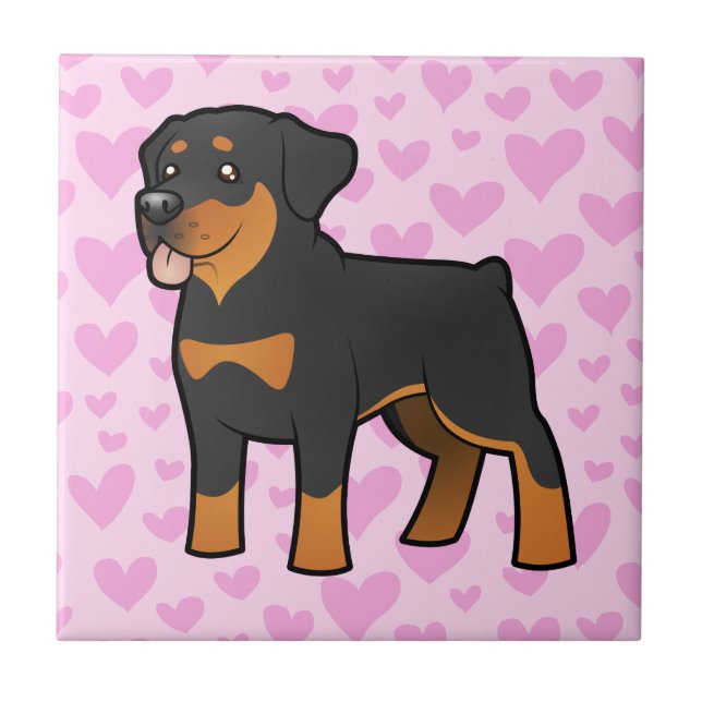 Azulejo El amor de Rottweiler (Frente)