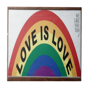 Azulejo El amor es el arcoiris