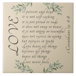 Azulejo El amor es paciente Tile cerámico