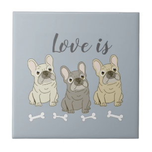 Azulejo El amor son Bulldogs Franceses
