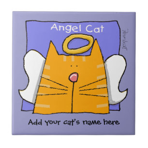 Azulejo El ángel anaranjado del gato de Tabby personaliza