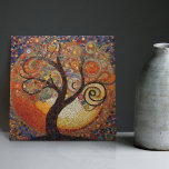 Azulejo El árbol de oro de Klimt de la vida Resumen del Ar<br><div class="desc">Esta impresionante cerámica muestra un árbol de la vida abstracto inspirado en la "fase dorada" de Gustav Klimt. Klimt estaba fascinado por los mosaicos bizantinos y desarrolló su propia técnica de mosaicos usando hojas de oro y colores brillantes. Esta obra de arte rinde homenaje al enfoque innovador de Klimt sobre...</div>