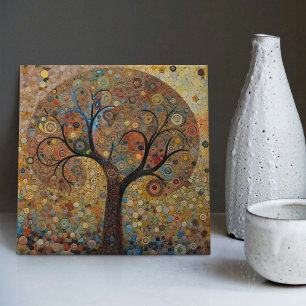 Azulejo El árbol de oro de Klimt de la vida Resumen del Ar