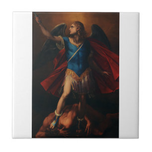 Azulejo El Arcángel Miguel por Cavaliere d'Arpino